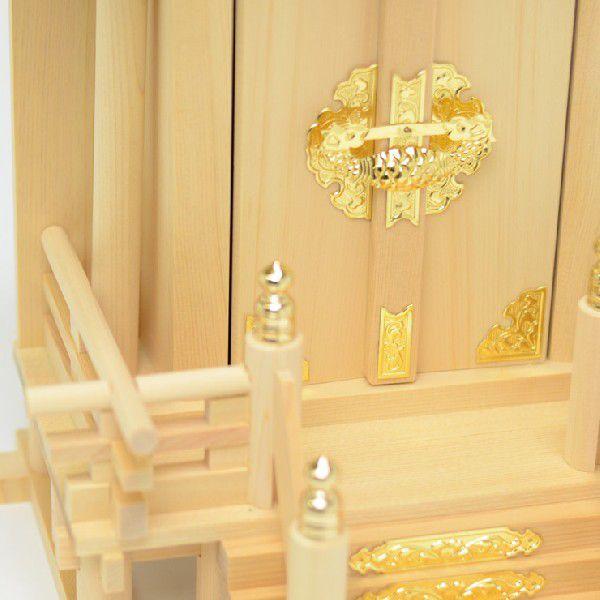 神棚セット 1社型 神棚 一社 神具 付A 神明一社 中 + 神具セット 神鏡