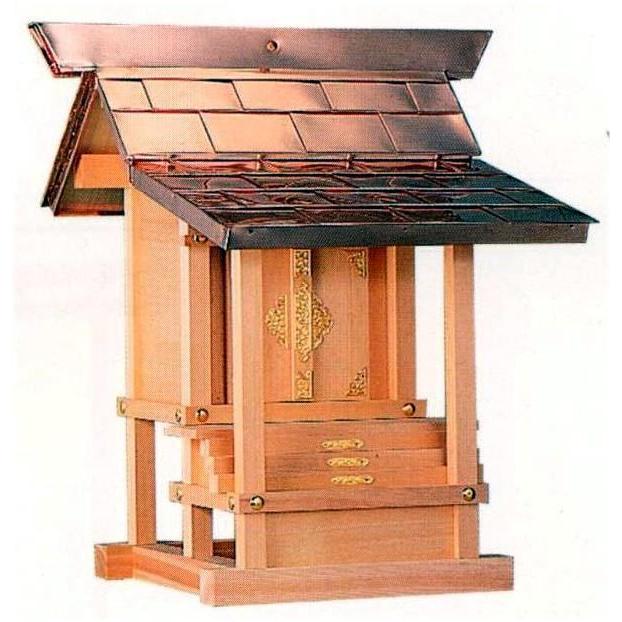 外宮 木製（木曽桧） 銅葺屋根 板宮 8寸（8号） 高61×幅60cm 木製外宮