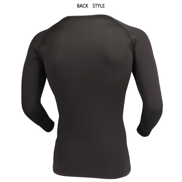 新品　ストレッチネックシャツ ARONA ストレッチTシャツ 無地 長袖Tシャツ ロングTシャツ クルー V