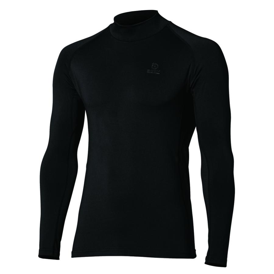 OBSIDIAN ハイネック ブラックTシャツ BODY TOUGHNESS BTパワーストレッチ 保温 速乾 全面消臭 サーモデオ