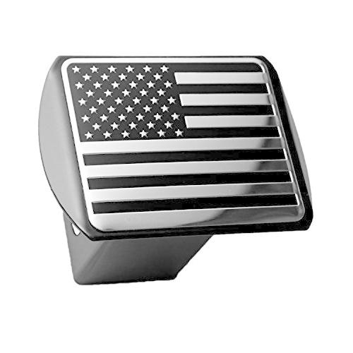 日本初の USAアメリカ国旗3dクロームエンブレム金属をブラックTrailer 海外輸入 HitchカバーFits 2?quot;受信機