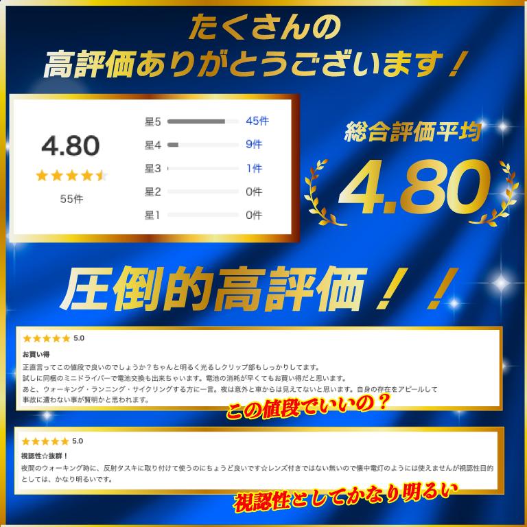 ランニング ライト LEDライト 3点灯パターン 自転車 テールライト 光 点滅 クリップ 小型 懐中電灯 夜道 照明 散歩 ウォーキング 犬 電池式 アーム バンド | ブランド登録なし | 10