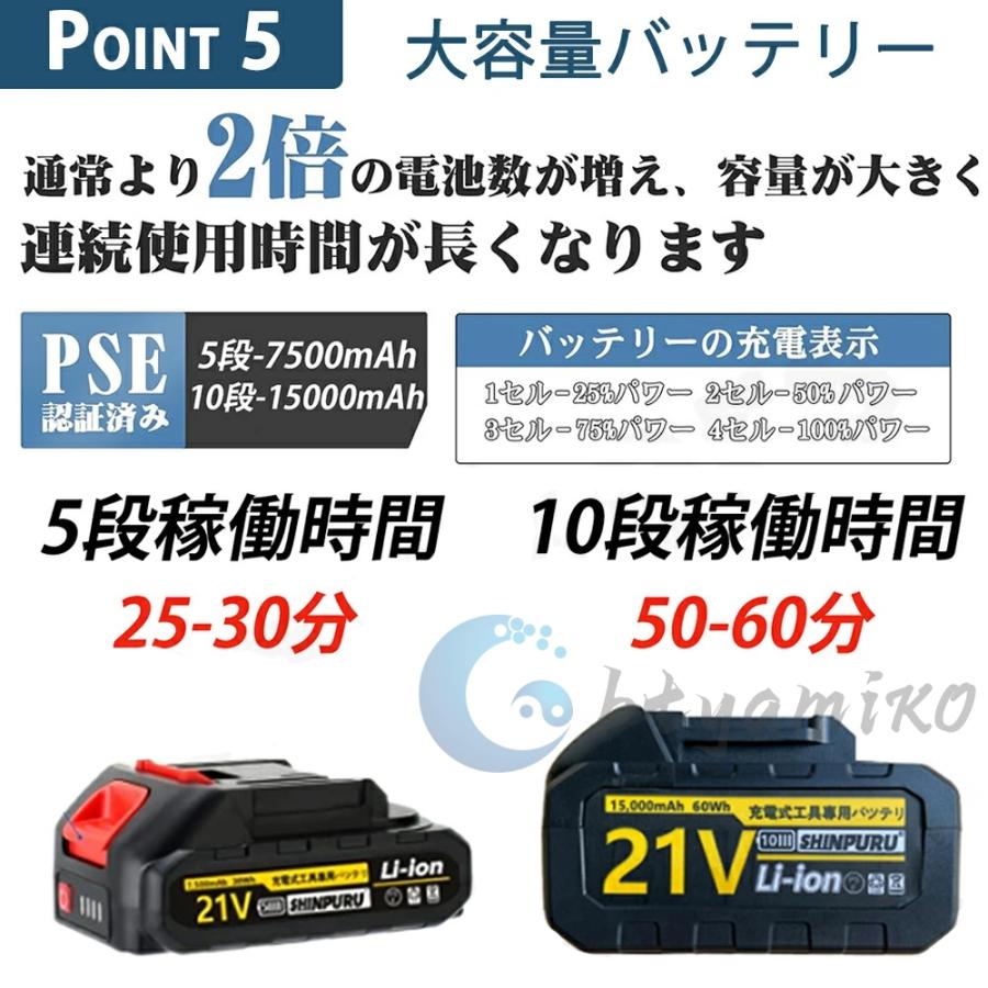高圧洗浄機 10MPa コードレス 充電式 3段階水圧調整 ブラシレスモー 6