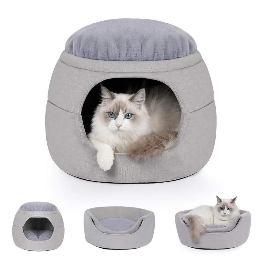 猫ベッド ペットベッド 猫 ドーム型 猫ハウス 2WAY 暖かい クッション キャットハウス 人気猫ハウス 犬猫兼用 小型犬 ふわふわ 柔らかい  :bty-Catnest-88:ビューティー アミコ - 通販 - Yahoo!ショッピング