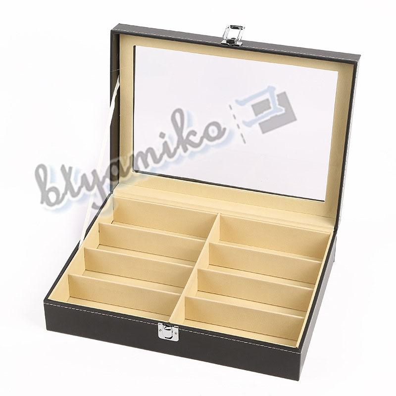 眼鏡ケース 8本収納 ブラック メガネケース 便利グッズ 収納ボックス