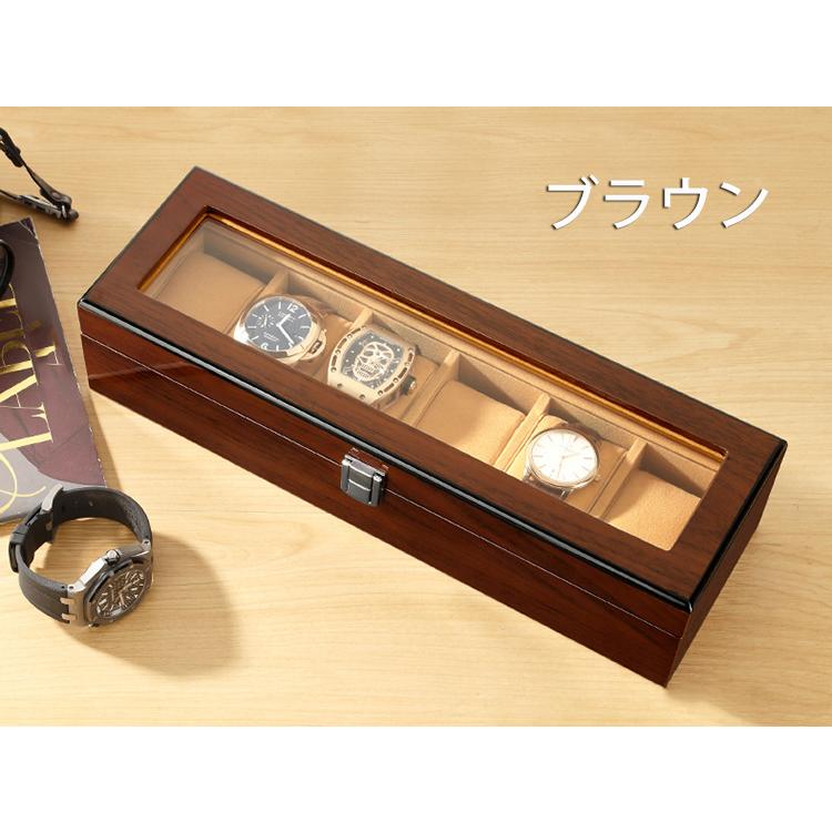 エスプリマ腕時計収納ケース6個用　鍵付き　木　コクタン　高級コレクション ユアサプライムス.com｜エスプリマ 腕時計 収納ケース 6本用 木製 黒檀