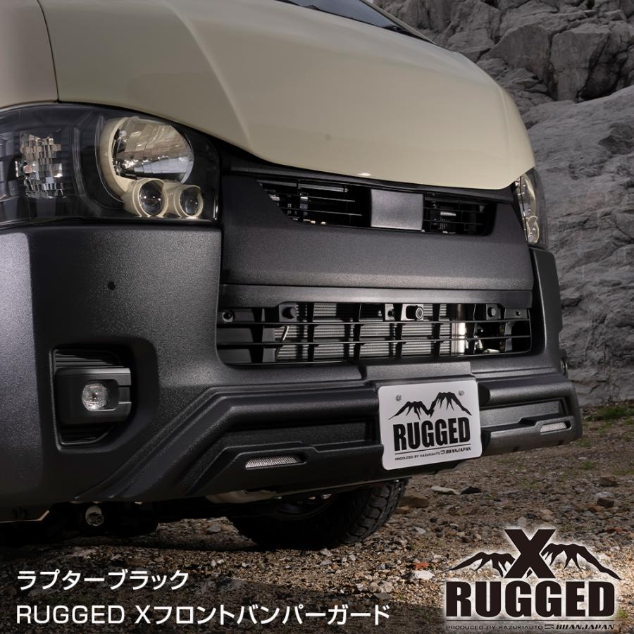 ダイハツ車用フロントバンパー ガードブラックLEDライト付き RUGGED（ラギッド） フロントバンパーガード「RUGGED XX（ラギッド