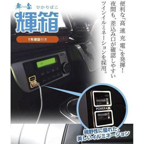 BUAN JAPAN 輝箱POWER USB 4.2 ツインソケット ハイエース 便利