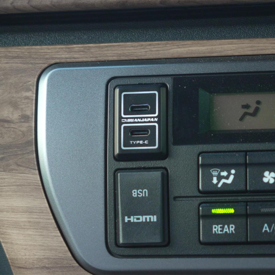 BUAN JAPAN USB 4.2 ツインソケット【タイプC】 ハイエース 便利