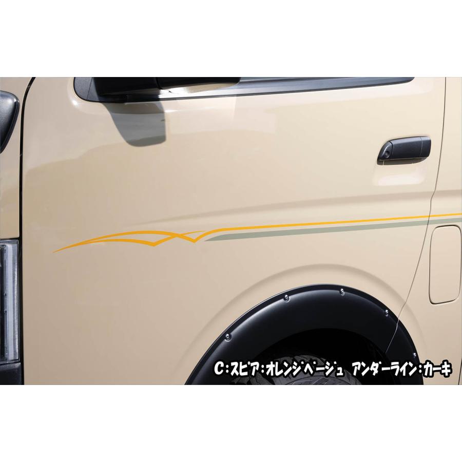 ツインスピアステッカーセット　1台分　【スーパーロング用】アクセサリー　ステッカー　サイド　リア　ハイエース　_3