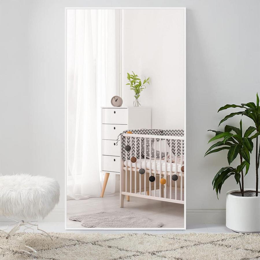 スタンドミラー 姿見 全身鏡 壁掛け ミラー 全身 おしゃれ 玄関 ミラー 鏡 146ｘ80cm 飛散防止 北欧 2way 姿見鏡 大型 アルミフレーム | ミルオ君の鏡工房 | 06