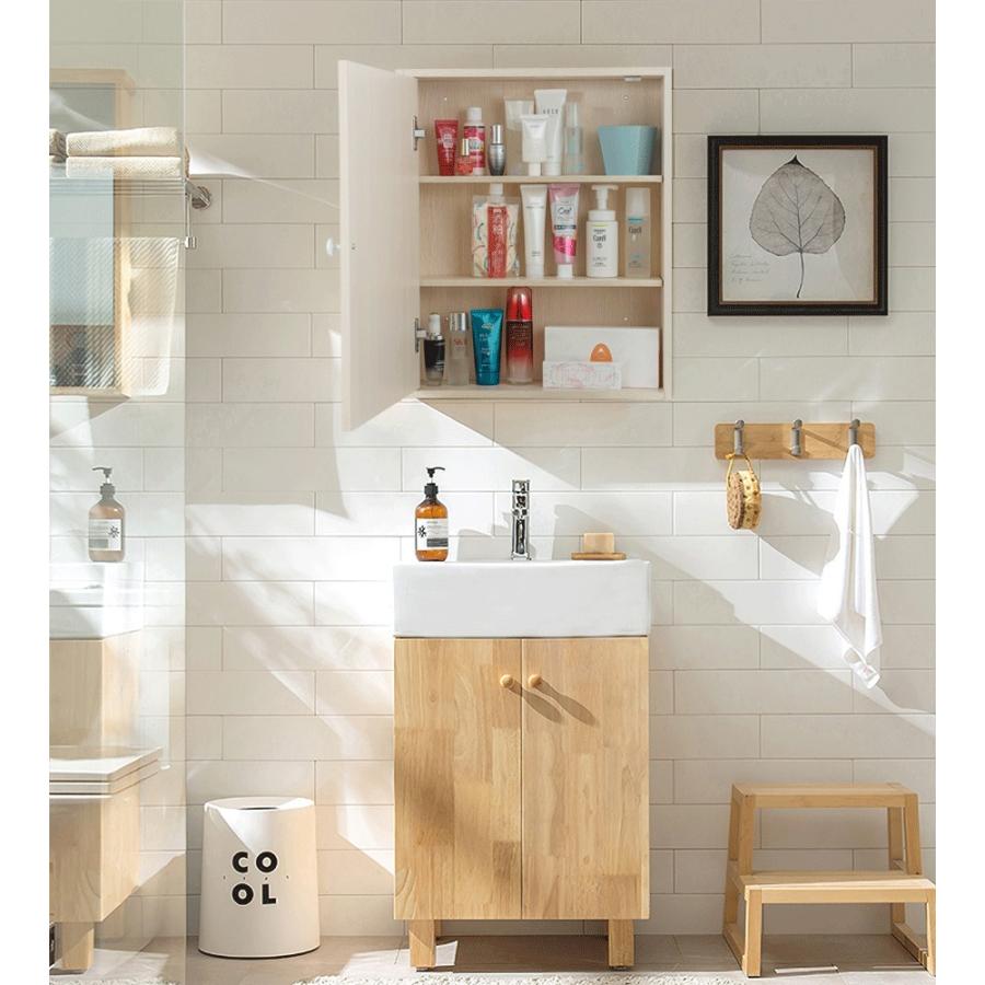 ミラー キャビネット 洗面鏡 収納壁掛け 鏡 木目調ミラー ミラー 中型 防水加工 洗面収納