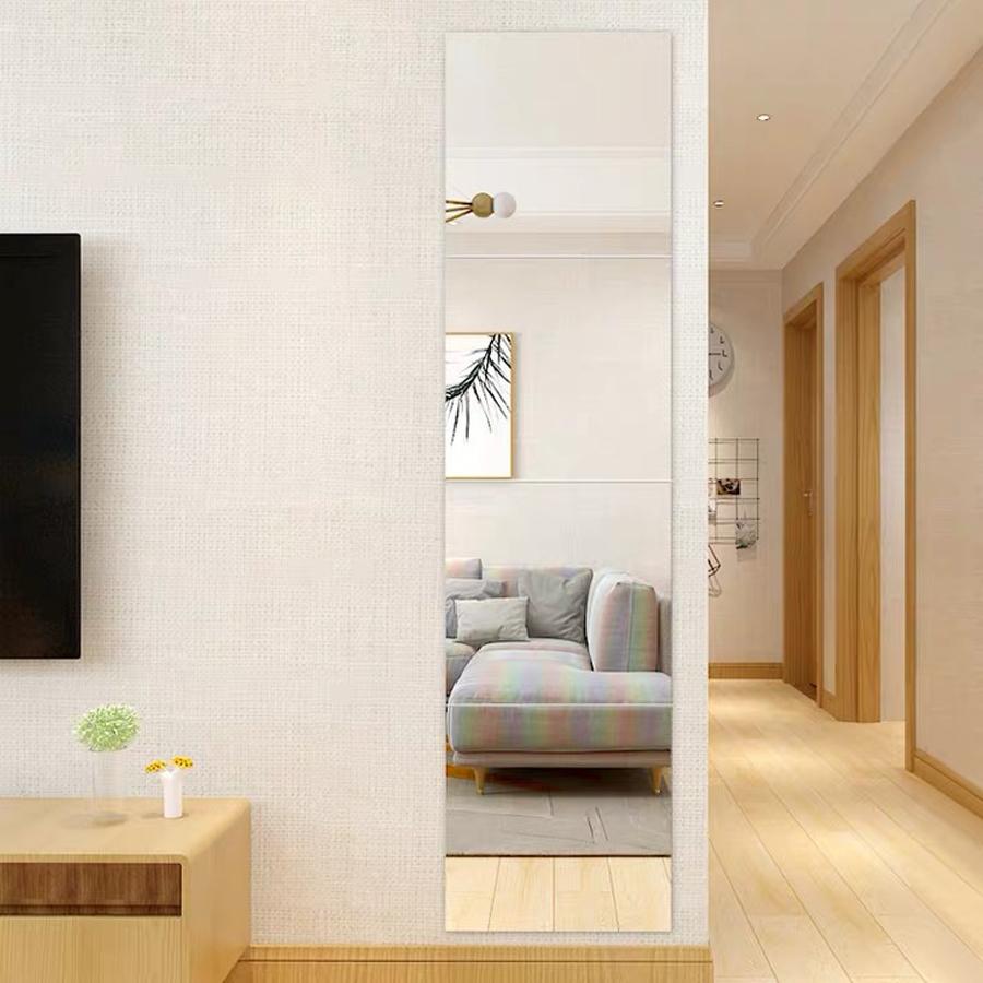 全身鏡 貼る 姿見 貼るタイプ 壁掛け 貼る鏡 全身 26ｘ26cm 賃貸 ウォールミラー 鏡 おしゃれ 省スペース 4枚 DIY 歪まない | ミルオ君の鏡工房 | 14