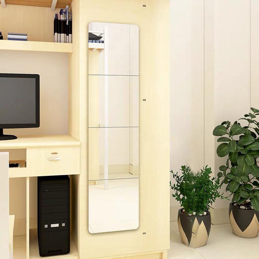 全身鏡 貼る 姿見 貼るタイプ 壁掛け 貼る鏡 全身 40ｘ40cm 賃貸 ウォールミラー 鏡 おしゃれ 省スペース 4枚 DIY 歪まない | ミルオ君の鏡工房 | 13