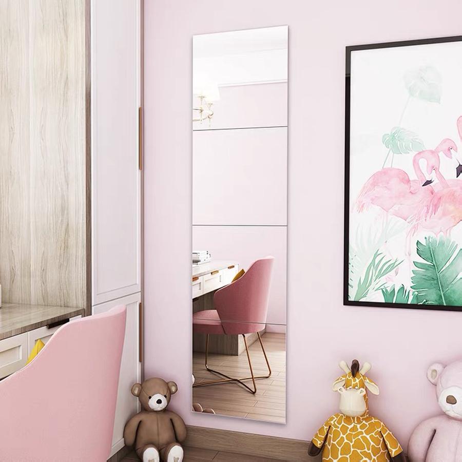 全身鏡 貼る 姿見 貼るタイプ 壁掛け 貼る鏡 全身 40ｘ40cm 賃貸 ウォールミラー 鏡 おしゃれ 省スペース 4枚 DIY 歪まない | ミルオ君の鏡工房 | 07