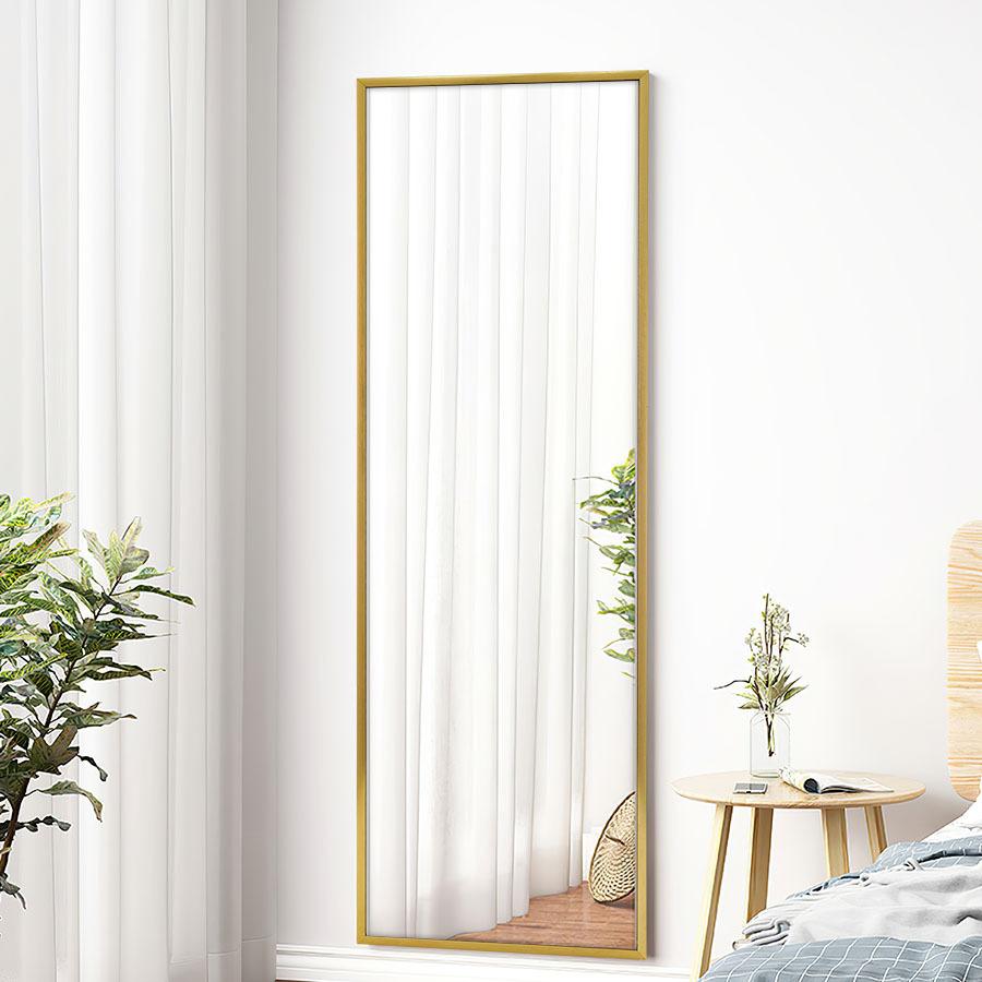 全身鏡 160cmx80cm 鏡 スタンドミラー 姿見鏡 壁掛け直角 ゴールド