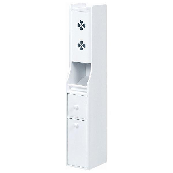 トイレラック トイレ収納 約幅15.5cm ホワイト スリム 省スペース 完成品 お手洗い 御手洗 収納家具 収納用品 掃除用品[21]