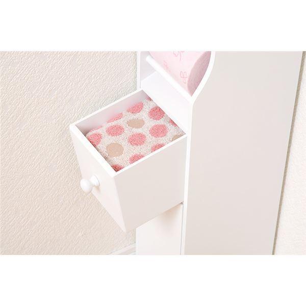 トイレラック トイレ収納 約幅15.5cm ホワイト スリム 省スペース 完成品 お手洗い 御手洗 収納家具 収納用品 掃除用品[21]の画像