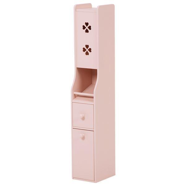 トイレラック トイレ収納 約幅15.5cm ピンク スリム 省スペース 完成品 お手洗い 御手洗 収納家具 収納用品 掃除用品[21]