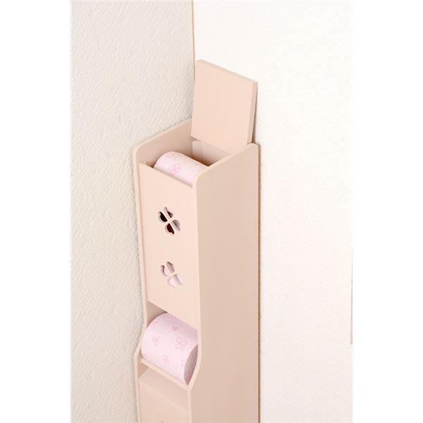 トイレラック トイレ収納 約幅15.5cm ピンク スリム 省スペース 完成品 お手洗い 御手洗 収納家具 収納用品 掃除用品[21]の画像