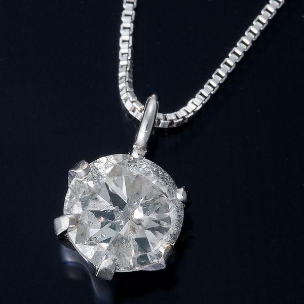 K18WG 0.3ctダイヤモンドペンダント/ネックレス ベネチアンチェーン