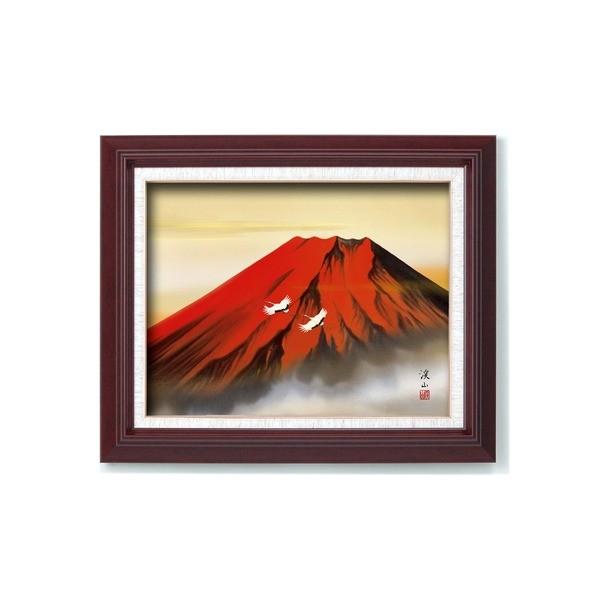 日本画額 木製フレームセット オンタケF6号 伊藤渓山 「赤富士」 433×525×50mm 化粧箱入り 額縁 額 フレーム[21]の画像