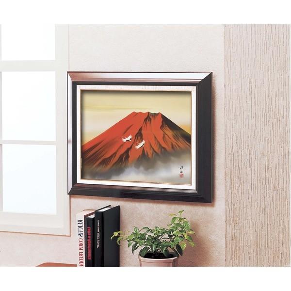 日本画額 木製フレームセット オンタケF6号 伊藤渓山 「赤富士」 433×525×50mm 化粧箱入り 額縁 額 フレーム[21]の画像