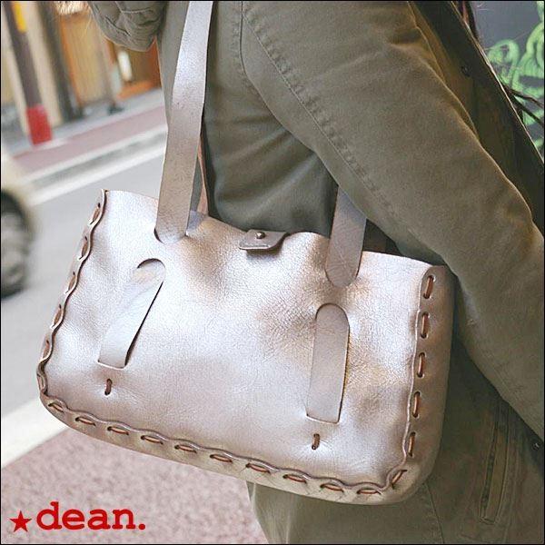 dean（ディーン） small whip stitched tote トートバッグ シルバー[21]_1