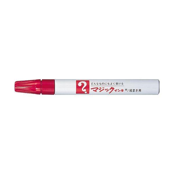 （まとめ） 寺西化学工業 マジックインキ M500-T2 細書 赤 10本〔×10セット〕[21]