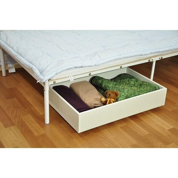 ベッド下 収納ボックス 寝具収納 幅80cm×奥行50cm×高さ20cm ホワイト