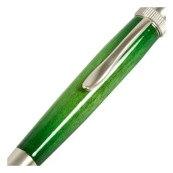 キャンディカラー ボールペン/文房具 〔Green カーリーメイプル〕 パーカータイプ 芯：0.7mm 日本製 文具 『Air Brush Wood Pen』[21]の画像