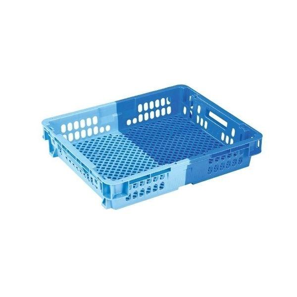〔10個セット〕 業務用コンテナボックス/食品用コンテナー 〔NF-M26C浅〕 ダークブルー/ブルー 材質：PP[21]