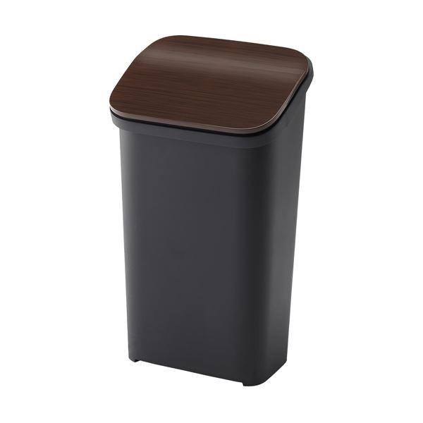 〔6セット〕 シンプル ダストボックス/ゴミ箱 〔ウッド 19L〕 プッシュ 『スムース』[21]
