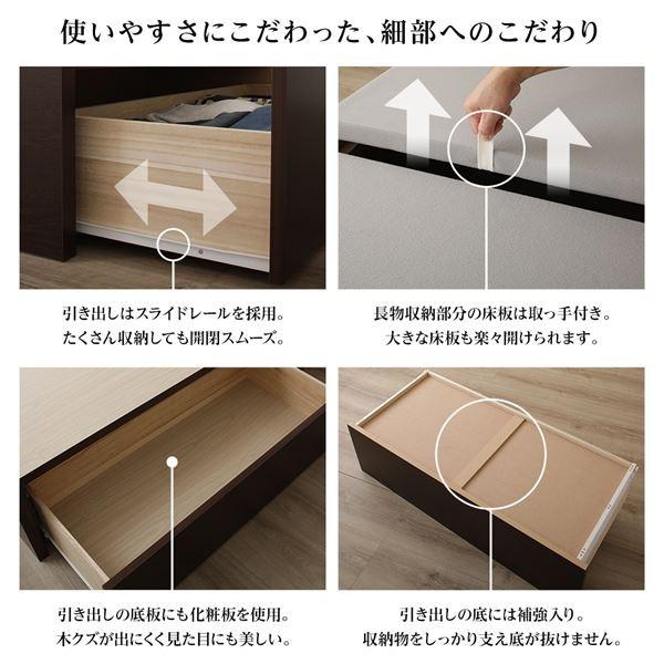 ベッド セミダブル ダークブラウン 日本製 フラットヘッドボード ポケットコイルマットレス付き〔代引不可〕[21] 【グランツ】