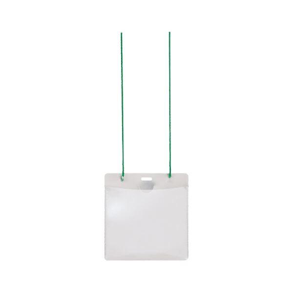 （まとめ） プラス イベント用 吊り下げ式 名札イベントサイズ グリーン CT-E1 1パック（50個） 〔×5セット〕[21]