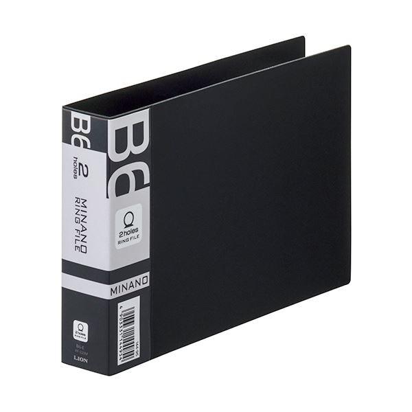 （まとめ）ライオン事務器 リングファイルMINANO(ミナノ) B6ヨコ 2穴 200枚収容 背幅35mm ブラック RF-228M 1冊 〔×20セット〕[21]