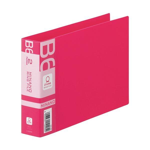 （まとめ）ライオン事務器 リングファイルMINANO(ミナノ) B6ヨコ 2穴 200枚収容 背幅35mm レッド RF-228M 1冊 〔×20セット〕[21]