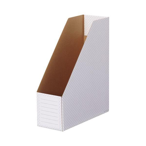 TANOSEEボックスファイル(ホワイト) A4タテ 背幅100mm グレー 1セット(50冊:10冊×5パック)[21]