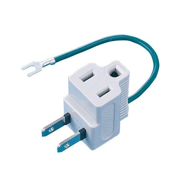 （まとめ）サンワサプライ 3P-2P変換アダプタ3P・1個口 TAP-AD3LT 1個〔×10セット〕[21]
