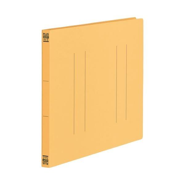 (まとめ）プラス フラットファイル縦罫A4E No.022NT YL 10冊〔×10セット〕[21]