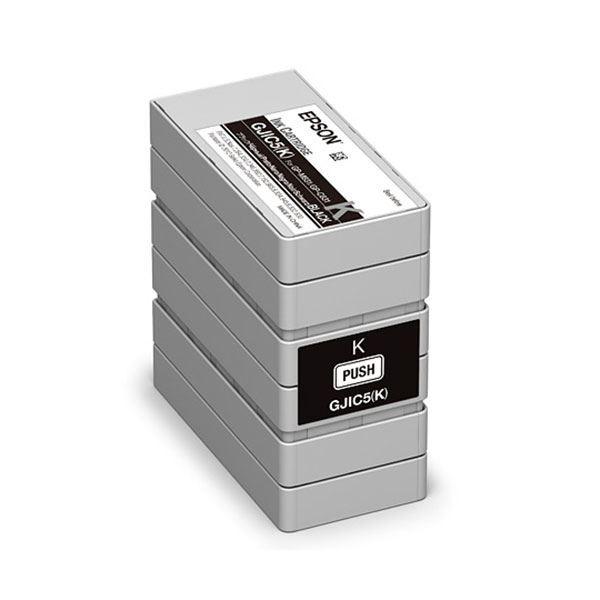 （まとめ）〔純正品〕EPSON GJIC5K インクカートリッジ ブラック〔×5セット〕[21]