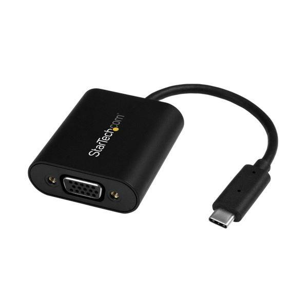 (まとめ）StarTechUSB-C-VGA変換アダプタ プレゼンテーション・モード切替スイッチ CDP2VGASA 1個〔×3セット〕[21]