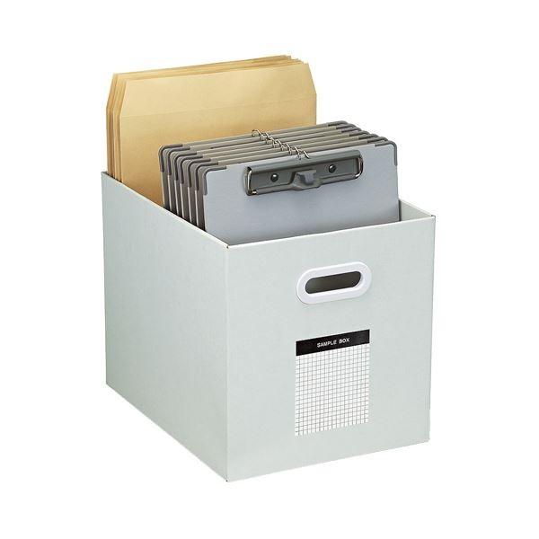 (まとめ）サンプルボックス 〔ワイドタイプ〕 A4横 グレー×10個〔×3セット〕[21]