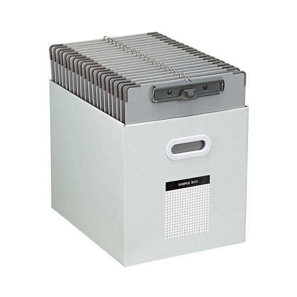 (まとめ）サンプルボックス 〔ワイドタイプ〕 A4横 グレー×10個〔×3セット〕[21]