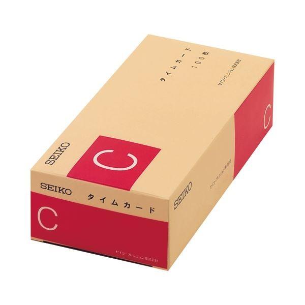 (まとめ) セイコープレシジョン セイコー用タイムカード 全締日対応 日付印字なし Cカ-ド 1パック(100枚) 〔×5セット〕[21]