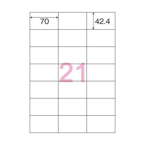 (まとめ) ヒサゴ エコノミー再生紙ラベル A421面 70×42.4mm ELG011 1冊(100シート) 〔×5セット〕[21]の画像