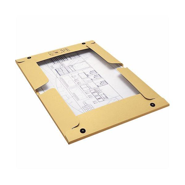 (まとめ) キングジム 図面ファイルGBクラフト表紙 A2 2つ折 背幅27mm 1142 1セット(5冊) 〔×5セット〕[21]_1