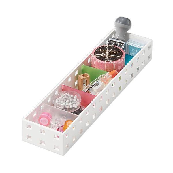 (まとめ) 吉川国工業所 スリムケース Lサイズホワイト／ミックス CB-9008S（WM） 1個 〔×10セット〕[21]_1