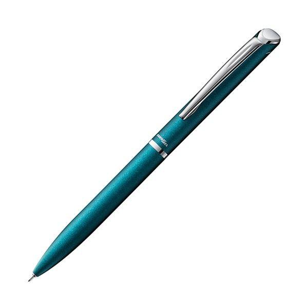(まとめ) ぺんてる ゲルインキボールペンエナージェル フィログラフィ 0.5mm 黒 （軸色：ターコイズブルー） BLN2005S 1本 〔×10セット〕[21]
