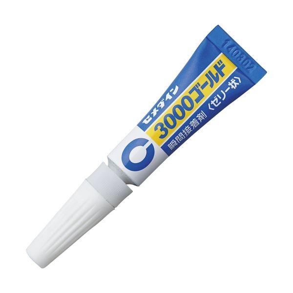 (まとめ) 瞬間接着剤 3000ゴールド ゼリー状 3g 〔×10セット〕[21]